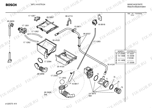 Схема №3 WFL1610TR Eurowasher 1610 с изображением Ярлык Bosch 00173432