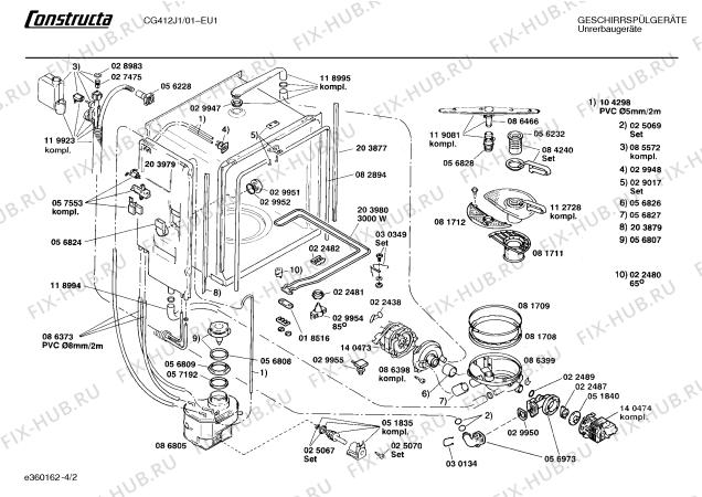 Схема №1 CG412J1 CG412 с изображением Панель для посудомойки Bosch 00270075