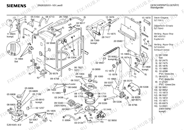 Взрыв-схема посудомоечной машины Siemens SN26320 - Схема узла 02