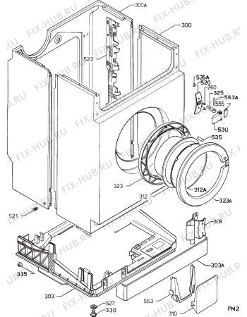 Взрыв-схема стиральной машины Zanussi WDJ1285 - Схема узла Cabinet + armatures