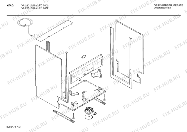 Схема №1 SMIATB9 VA 250 J5 U с изображением Панель для посудомоечной машины Bosch 00285198
