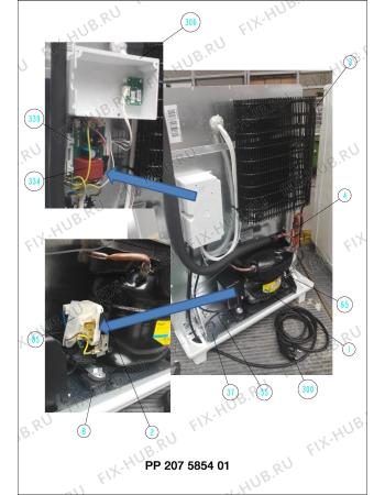 Взрыв-схема холодильника Dometic HC302FS - Схема узла Cooling generator