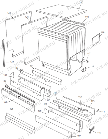 Взрыв-схема посудомоечной машины Gorenje D1716 AU   -M-Grey SI (900001532, DW952) - Схема узла 01