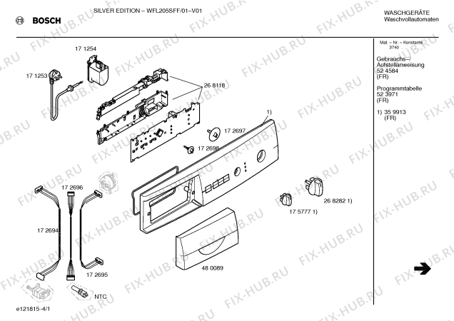 Схема №2 WFL205SFF SILVER EDITION с изображением Инструкция по установке и эксплуатации для стиралки Bosch 00524584