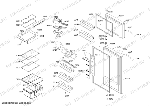 Схема №2 KSU445617O, BOSCH с изображением Декоративная планка для холодильника Bosch 00445218