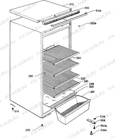 Взрыв-схема холодильника Unknown RF842 - Схема узла C10 Cabinet/Interior