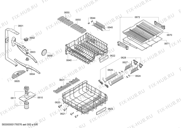 Взрыв-схема посудомоечной машины Siemens SN46T580SK - Схема узла 06