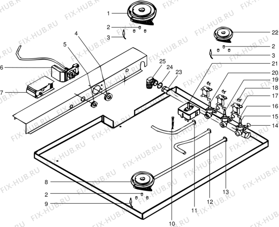 Взрыв-схема плиты (духовки) SCHOLTES TLN600GEASANFR (F015885) - Схема узла