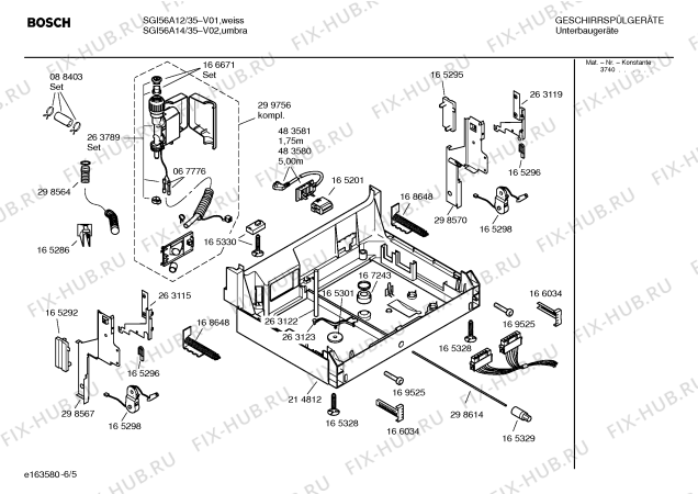 Взрыв-схема посудомоечной машины Bosch SGI56A14 - Схема узла 05