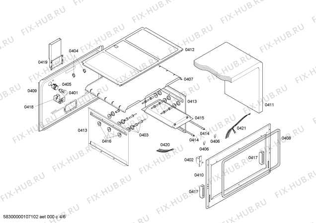 Схема №6 HEK66J43EH PROFESSIONAL P3 с изображением Провод для плиты (духовки) Bosch 00495915