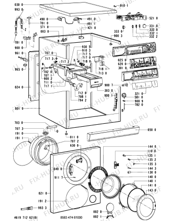 Схема №2 WAE 8783-NORDIC с изображением Обшивка для стиральной машины Whirlpool 481245211297