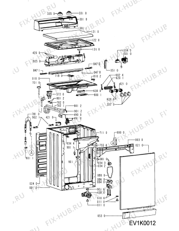 Схема №1 AWM 798 с изображением Кнопка, ручка переключения для стиральной машины Whirlpool 481241258831
