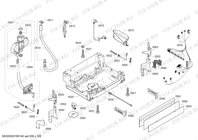 Взрыв-схема посудомоечной машины Siemens SN45D200SK - Схема узла 05