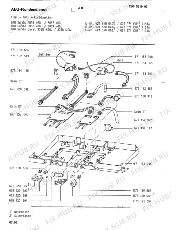 Взрыв-схема холодильника Aeg S3052KG - Схема узла Electrical equipment 268