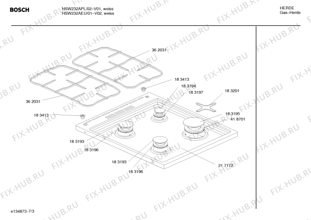 Схема №4 HSW232AEU с изображением Панель управления для плиты (духовки) Bosch 00362158