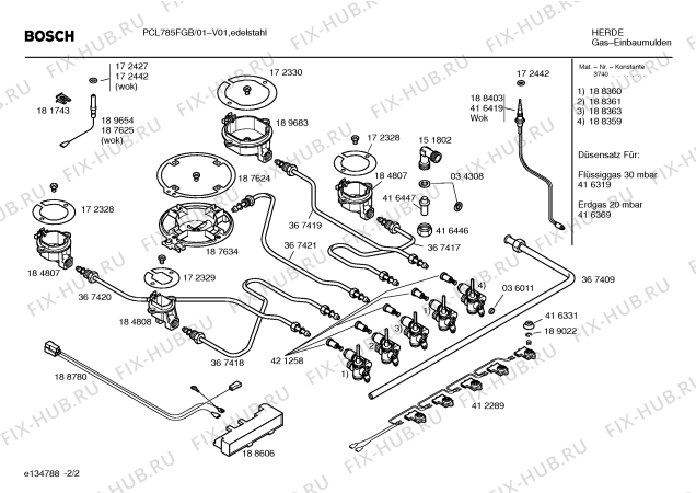 Взрыв-схема плиты (духовки) Bosch PCL785FGB Bosch - Схема узла 02