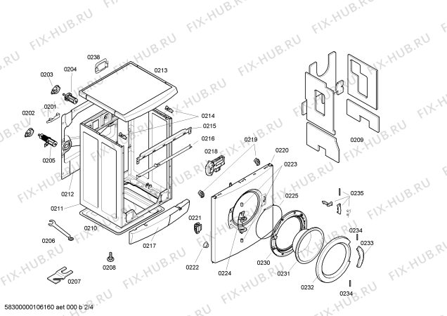 Взрыв-схема стиральной машины Bosch WFO3242 Maxx WFO3242 - Схема узла 02