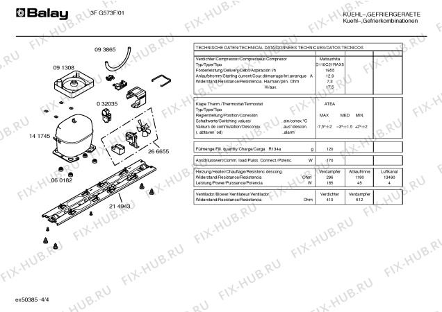 Схема №4 3FG573F с изображением Инструкция по эксплуатации для холодильника Bosch 00523543
