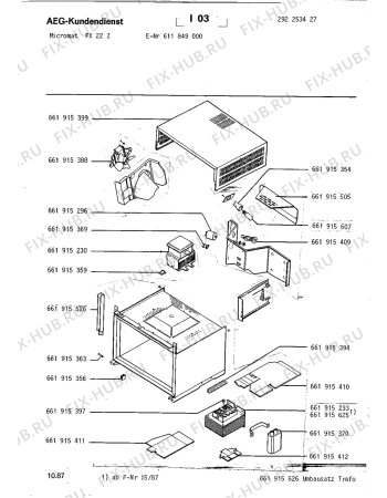 Взрыв-схема микроволновой печи Aeg MICROMAT FX 22 Z - Схема узла Section2