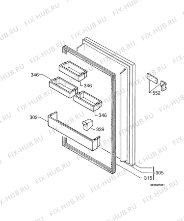 Взрыв-схема холодильника Electrolux ELX121 - Схема узла Door 003