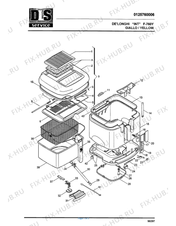 Схема №1 F 076Y GIALLO с изображением Переключатель для электрофритюрницы DELONGHI 5325110200