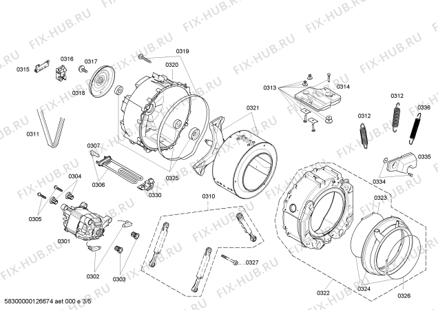 Схема №4 WIS28440 Logixx 7 Sensitive с изображением Барабан для стиральной машины Bosch 00479315