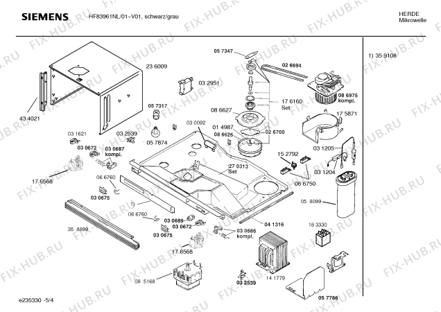 Схема №4 HF83961NL с изображением Инструкция по эксплуатации для микроволновой печи Siemens 00590993
