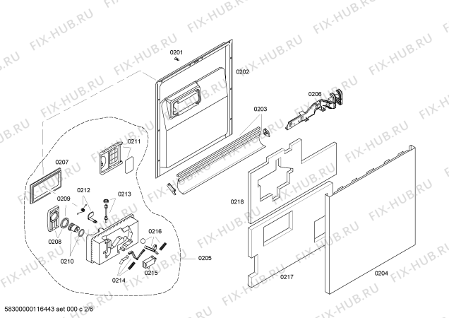 Взрыв-схема посудомоечной машины Kenmore 63016302401 Kenmore Elite - Схема узла 02