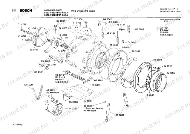 Взрыв-схема стиральной машины Bosch V452 - Схема узла 03