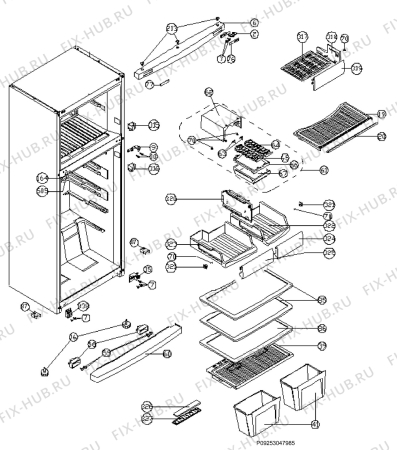 Взрыв-схема холодильника Faure FRT344FX - Схема узла Section 1