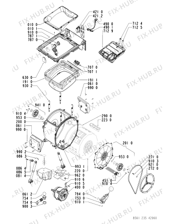 Взрыв-схема стиральной машины Whirlpool AWT 2356 - Схема узла