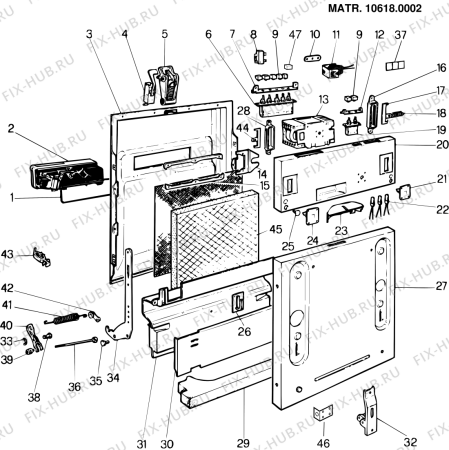 Взрыв-схема посудомоечной машины Ariston KLS45UK (F005007) - Схема узла