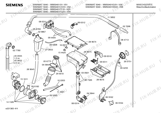 Схема №2 WM50401IG, SIWAMAT 5040 с изображением Инструкция по эксплуатации для стиральной машины Siemens 00522810