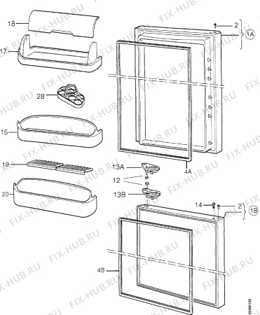 Взрыв-схема холодильника Electrolux ER9091B - Схема узла Section 3