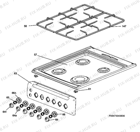 Взрыв-схема плиты (духовки) Zanussi ZCG551GX1 - Схема узла Section 5