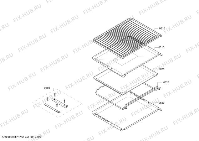 Взрыв-схема плиты (духовки) Bosch HCE644653R - Схема узла 06