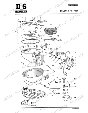 Схема №1 F 894 с изображением Панель для тостера (фритюрницы) DELONGHI 5925109200