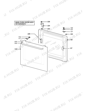 Взрыв-схема плиты (духовки) Parkinson Cowan CSIG316WN (STRATA) - Схема узла H10 Main Oven Door (large)