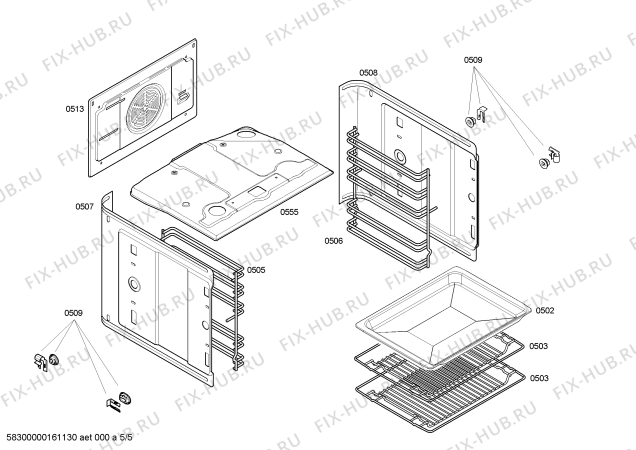 Схема №4 HBA43B150F H.BO.NP.L2D.IN.GLASS.B1/.X.E0_C/// с изображением Передняя часть корпуса для плиты (духовки) Bosch 00673112