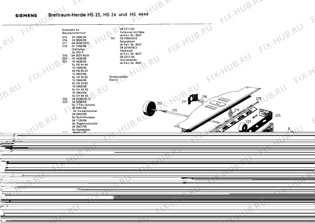Взрыв-схема плиты (духовки) Siemens HS23 - Схема узла 03