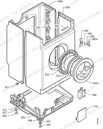 Взрыв-схема стиральной машины Zanussi WDJS1272 - Схема узла Cabinet + armatures