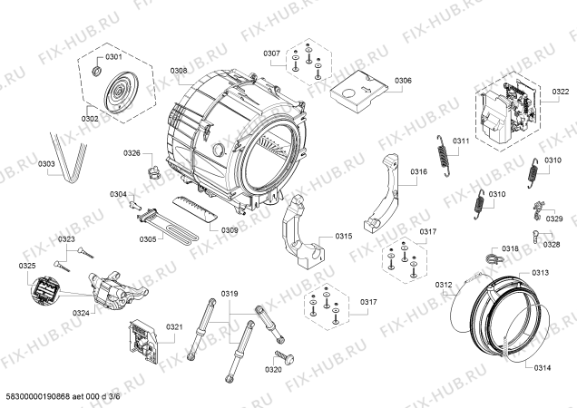 Схема №3 WAT28690NL с изображением Панель управления для стиральной машины Bosch 11021136