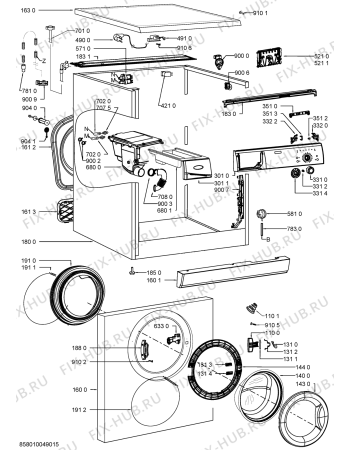 Схема №1 PFL 1009 с изображением Обшивка для стиральной машины Whirlpool 481010437982