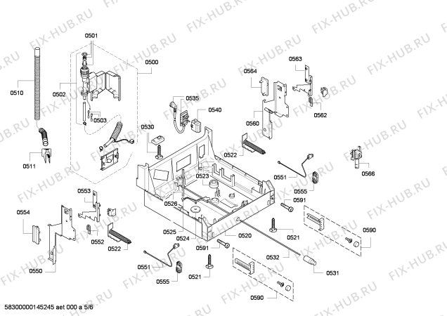 Взрыв-схема посудомоечной машины Bosch SRV55T34RU - Схема узла 05