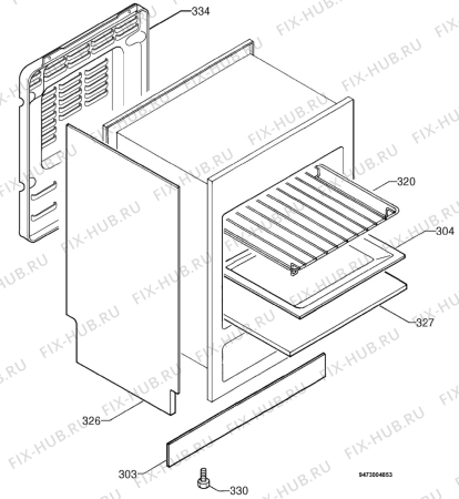 Взрыв-схема плиты (духовки) Zanussi ZCM650C/HU - Схема узла Housing 001