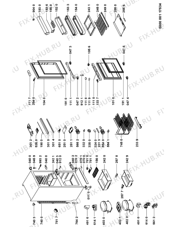 Схема №1 CBA 324R/M с изображением Корпусная деталь для холодильной камеры Whirlpool 481244229047