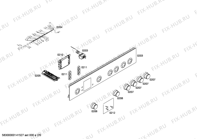 Схема №2 FRM4901W с изображением Ручка переключателя для электропечи Bosch 00614891