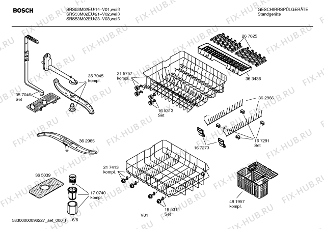 Схема №4 SRS43M02EU с изображением Краткая инструкция для посудомойки Bosch 00586322