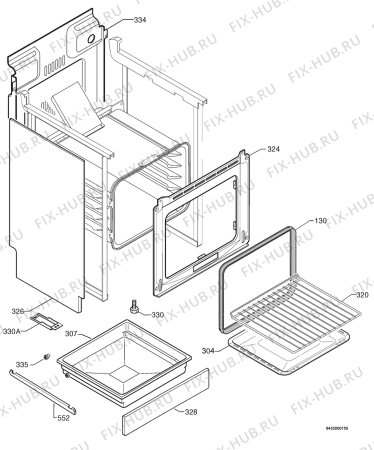 Взрыв-схема плиты (духовки) Zanussi ZCM6601W - Схема узла Housing 001