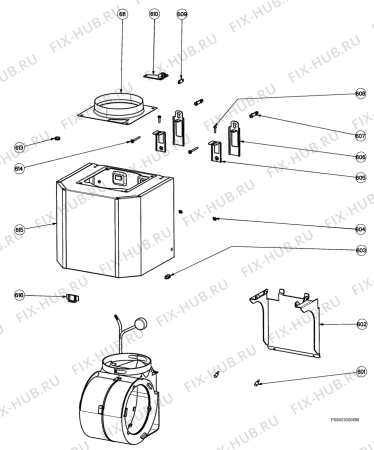 Взрыв-схема вытяжки Zanussi ZHC919X3 - Схема узла Section 4